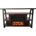 Hanover 32-In. Industrial Chic Electric Fireplace Heater with Realistic Log Display and 5 LED Flame Colors Mahogany