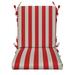 RSH DÃ©cor Indoor Outdoor Foam Mid Back Chair Cushion Red & White Stripe