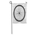 KDAGR Cycle Silhouette of Bicycle Wheel Tire Tyre One Black Mountain Garden Flag Decorative Flag House Banner 12x18 inch