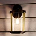 Urban Ambiance Luxury Urban Industrial Outdoor Wall Light Size: 16-1/2 H x 9-3/4 W with Coastal Style Elements Architectural Bronze Finish and Clear Shade UHP1090