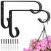 Toorise 2 Pack Wall Hook Heavy Duty Metal Hanging Plant Bracket Wall Mounted Hanging Basket Hanger Indoor Outdoor Garden Decoration for Lantern Bird Feeder Wind Chime Flower Pot