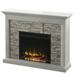 Rustic Wall Mantel Electric Fireplace with Stacked Stone Look