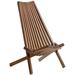 Resenkos Outdoor Slatted Design Wood Reclining Chair High Back Adirondack Chair for Porch Yard Accent