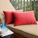 Humble and Haute Charisma Outdoor Textured Red Pillow Made with Sunbrella (Set of 2) 12 in H x 24 in W