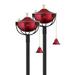 Legends Direct (Set of 2) Premium Metal Cone Torches for Outdoor 54 Tall- Tiki Style /w Snuffer Fiberglass Wick & Large 32oz Oil Lamp - Torches for Patio Garden Deck (Cranberry)