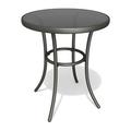 Round Glass Bistro Table Black