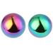 2pcs Stainless Steel Rainbow Gazing Globe Mirror Ball Colorful Metal Balls