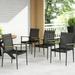 Benfield Mesh and Aluminum Outdoor Dining Chairs Black and Natural Set of 4