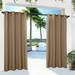 CJC Blackout Patio Curtains Outdoor - Cabana Grommet Top Curtains - Weatherproof Sun Blocking UV and Fade Resistant - Brown