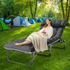 NAIZEA Folding Camping Cot Bed Adjustable 4-Position Adults Reclining Folding Chaise with Pillow Outdoor Portable Folding Lounge Chair Sleeping Cots