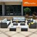 Ovios 12 Pieces Sunbrella Outdoor Patio Furniture Set Rattan Wicker Sectional Sofa