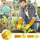 Yirtree Long Gardening Gloves Gifts for Men/Women - Puncture Proof Gloves for Rose Pruning & Cactus Trimming Leather Gauntlet Gloves Long Thorn Proof Gardening Glove