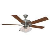 Hampton Bay Campbell 52 in. LED Indoor Brushed Nickel Ceiling Fan with Light Kit and Remote Control