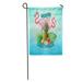 SIDONKU Flamingo Summer Beach Party Pineapple Tropical Plants and Flamingoes Realistic Garden Flag Decorative Flag House Banner 28x40 inch