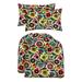 RSH DÃ©cor Indoor Outdoor Set of 2 U-Shape Cushions and 2 Lumbar Pillows Fiesta Floral Desert Flower