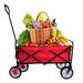 Utility Garden Wagon Heavy Duty Collapsible Wagon All Terrain Wheels Beach Wagon Adjustable Handles and 600D polyester Fabric Folding Wagon Cart for Patio Camping Beach Shopping