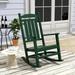 WestinTrends Malibu Outdoor Rocking Chair All Weather Poly Lumber Adirondack Rocker Chair with High Back 350 Lbs Support Patio Rocking Chair for Porch Deck Garden Lawn Dark Green