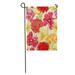 KDAGR Yellow Flower Floral in Watercolor Red Pattern Leaf Branch Summer Garden Flag Decorative Flag House Banner 28x40 inch