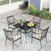 Sophia&William 5-Piece Outdoor Patio Dining Set Metal Padded Chairs and Table Set