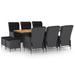 9 Piece Patio Dining Set with Cushions Poly Rattan Dark Gray