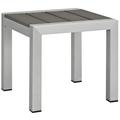 Modern Contemporary Urban Design Outdoor Patio Balcony Sofa Side Table Grey Gray Metal Aluminum