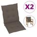 Carevas Garden Chair Cushions 2 pcs Taupe 39.4 x19.7 x1.2