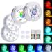 LOFTEK 13 LED Submersible Lights Remote Control with Suction Cups 164ft Remote Range Extra Bright Color Changing Underwater Lights for Ponds Pool Boat IP68 Full Waterproof Battery Operate(4 Packs)
