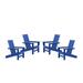 DuroGreen Aria Adirondack Chairs Made With All-Weather Tangentwood Set of 4 Oversized High End Patio Furniture for Porch Lawn Deck Fire Pit No Maintenance Made in the USA Royal Blue