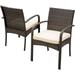 Noble House Cordoba Wicker Patio Dining Arm Chair in Brown (Set of 2)