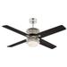Westinghouse 7221100 48 in. Brushed Nickel Indoor Ceiling Fan with Reversible Blades Wengue & Graphite Opal Frosted Glass
