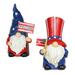 Exhart 2 Piece Patriotic USA Gnome Statue Set 7.5 inches Tall Resin Multicolor USA