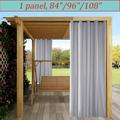 LiveGo Outdoor Blackout Curtains for Patio Waterproof Stainless Steel Grommet Top Thermal Insulated Gazebo Curtains 1/2 Panel