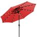 Sun-Ray 9 Round Solar Lighted Umbrella in Scarlet - Steel - 8Rib