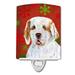 Caroline s Treasures SS4707CNL Clumber Spaniel Red and Green Snowflakes Holiday Christmas Ceramic Night Light 6x4x3