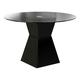 Furniture of America Dorazio Round Glass Top Dining Table in Black