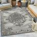 Well Woven Dorado Arid Modern Floral Grey Indoor/ Outdoor High-Low Pile 7 10 x 9 10 Area Rug