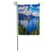SIDONKU Blue National Crater Lake Oregon Green Park Southern Forest USA Garden Flag Decorative Flag House Banner 12x18 inch