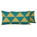 VargottamIndoor/OutdoorPolyester FabricLumbarPillowCover With Insert All-Weather Waterproof Rectangular Cushion for Patio Furniture 12 x 20 Set of 2 -Geometric-42