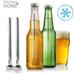 Kitchen + Home Beer Chiller Sticks - Stainless Steel Beverage Bottle Cooler Cooling Sticks - 4 Pack