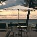 GARDEN 9 Ft Patio Solar Umbrella LED with Bronze Base Weight INCLUDED Beige