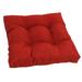 Blazing Needles 19 in. Squared Solid Spun Polyester Tufted Dining Chair Cushion Paprika