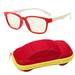 OUNONA Children Glasses Anti-blue Glasses Flat Lens Silicone Goggles Protective Eyewear With Box for Home Woman Man Kids (C3 Red Frame White Leg With Random Color Box)