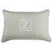 13 x 20 Granite Gray and White Monogram Z Single Embroidered Sunbrella Indoor and Outdoor Lumbar Pillow