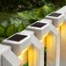 4pcs LED Solar Deck Lights EEEkit Fence Post Solar Lights for Patio Pool Stairs Step and Pathway Weatherproof LED Deck Lights Auto on/off Solar Powered Outdoor Lights White/Warm White