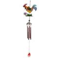 Wepro Metal Rooster Wind Chimes Metal Chicken Crafts Painted Decorative Bell Pendants