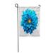 LADDKE Colorful Flower Surreal Dark Chrome Clear Blue Dahlia Macro White Garden Flag Decorative Flag House Banner 12x18 inch