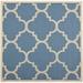 Safavieh Courtyard Becky Quatrefoil Indoor/Outdoor Area Rug 5 3 x 5 3 Square Blue/Beige