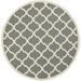 Safavieh Courtyard Amber Quatrefoil Indoor/Outdoor Area Rug 4 x 4 Round Anthracite/Beige