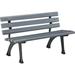 Global Industrial 240125GY 4 ft. Plastic Park Bench with Backrest & Gray