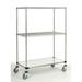 21 Deep x 24 Wide x 80 High 1200 lb Capacity Mobile Unit with 2 Wire Shelves and 1 Solid Shelf